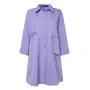 ZANZEA Womens Office Casual Solid Color Long Sleeve Shirts with Pockets Elegant Lapel Button Up Midi Blouse
