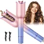 MOERAE Automatic Curling Iron, Curling Iron 23 mm Curling Iron with Negative Ions 3 Temperature Anti-Scald Design Intelligent Automatic Curling Iron