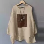 ZANZEA Women Street Fashion Long Sleeve Blouse Printed Long Shirts Patchwork Retro Loose Tops