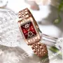 CRRJU Women's Quartz Watch Elegant Rhinestone Rectangular Dial Waterproof Stainless Steel Strap Luminous Design Perfect for Business and Fashion Use Stylish Women Watch Ideal for Everyday Wear
