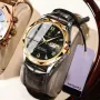 POEDAGAR Luxury Business Men Watches Waterproof Luminous Leather Quartz Watch Fashion Date Week Men's Wristwatch