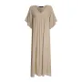 ZANZEA Plus Size Women Bohemian Long Dress Short Sleeve Hollow Out Robe Kaftan Solid Beach Maxi Dress