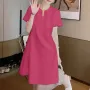 ZANZEA - Vestido de verano elegante para mujer, con escote en V, manga corta, informal, para fiestas, hasta la rodilla
