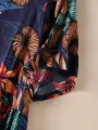 ZANZEA Womens Summer Short Sleeve Printed Swing Long Maxi Dress Holiday Beach Sundress