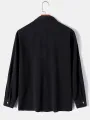 ChArmkpR Mens Casual Long Sleeve Shirt Vintage Geometric Print Patchwork Flap Pocket Lapel Shirt without T-shirt