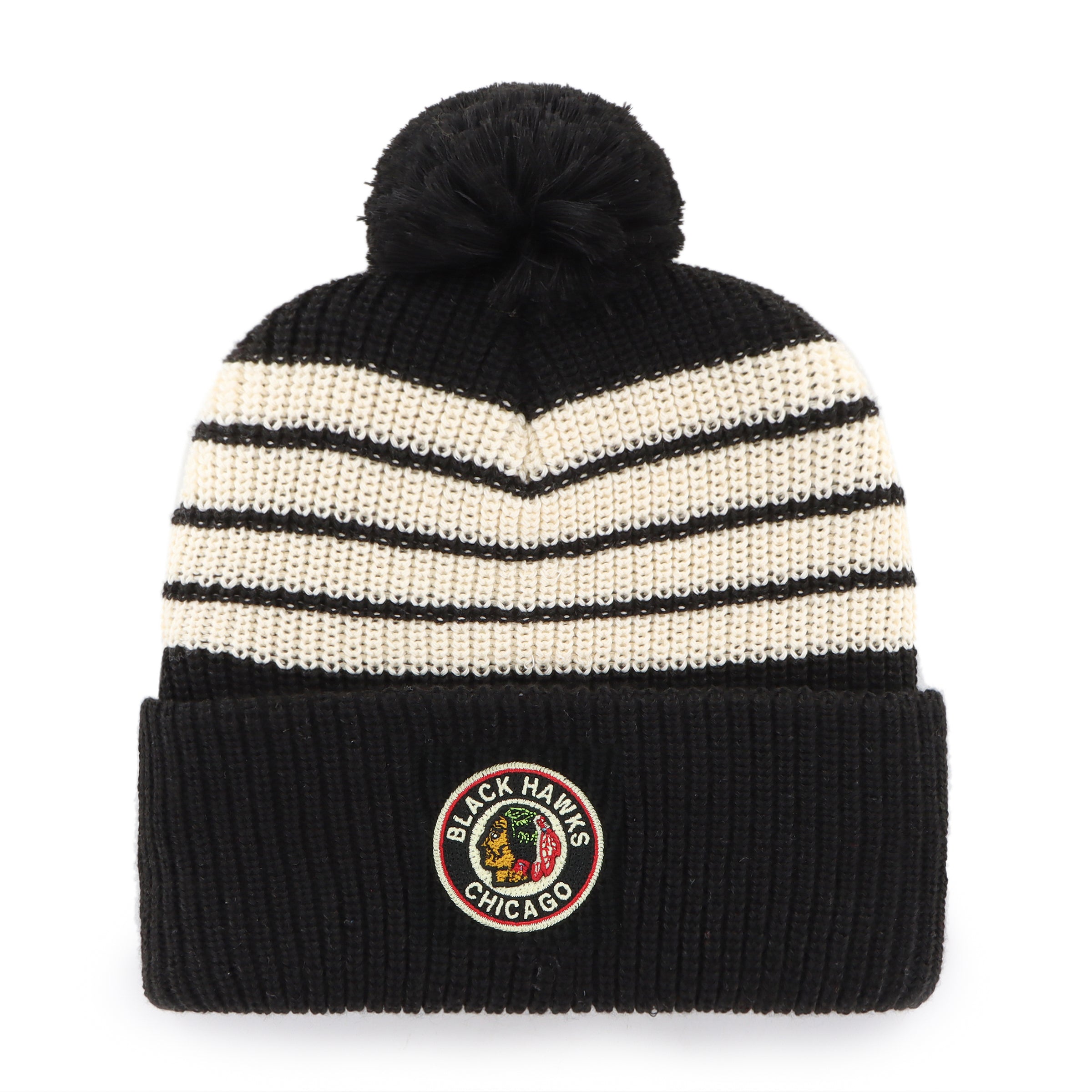 OLD TIME HOCKEY CHICAGO BLACKHAWKS VINTAGE BARN BVHATS 47 CUFF KNIT