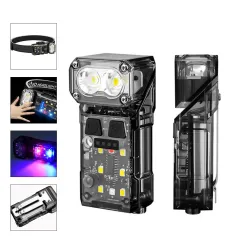 Bikight SR06 Smart Sensor 700LM Bright Headlamp Multi-purpose 180° Rotatable LED EDC Clip Flashlight, Red Blue Light, Magnetic Work Lamp, Type-C USB Rechargeable 1200Mah Head Torch for Outdoor Cycling Adventure Fishing