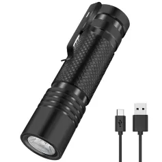 V8 800LM Strong Light EDC Portable LED Flashlight USB Rechargeable Built-in 18650 Battery Mini Torch Outdoor Emergency Light