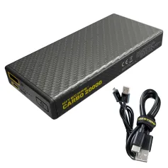 NITECORE Carbo 20000 Lightweight 20000mAh Power Bank for Outdoor, QC PD Quick Charge, USB & USB-C Dual Ports Waterproof Impact Resistant with Lumentac USB Cable