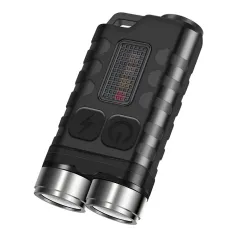 V3 Mini Keychain Flashlight Dual LED Head Type C Charging IP65 Waterproof 900LM Small Keyring Rechargeable Torch Light