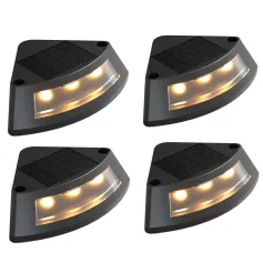4Pack Outdoor Solar Lights Yard Lamp Landscape Decor Villa Balcony Garden Wall Step Lamps Stair Light