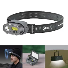 Atuman DUKA MH1インテリジェント誘導LEDヘッドランプ充電ボックス付き屋外防水ヘッドライトセット複数の光源USB充電式ヘッドランプ