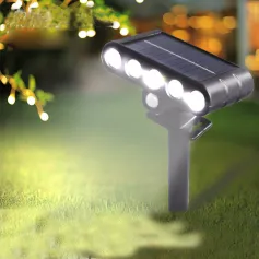 10W LED Solar Landscape Spotlight Outdoor IP55 Waterproof Adjustable 150° Angle 10W LED Auto On/Off Garden Pathway Lighting