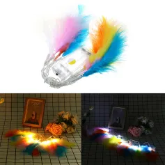 Battery Powered 1.3M 10LED Colorful Feather String Holiday Light For Xmas Party Decor DC3V