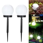 2PCS Solar Lawn Light Round Ball LED Lawn Light Courtyard Garden Park Outdoor Solar Lawn Light IP65 Waterproof