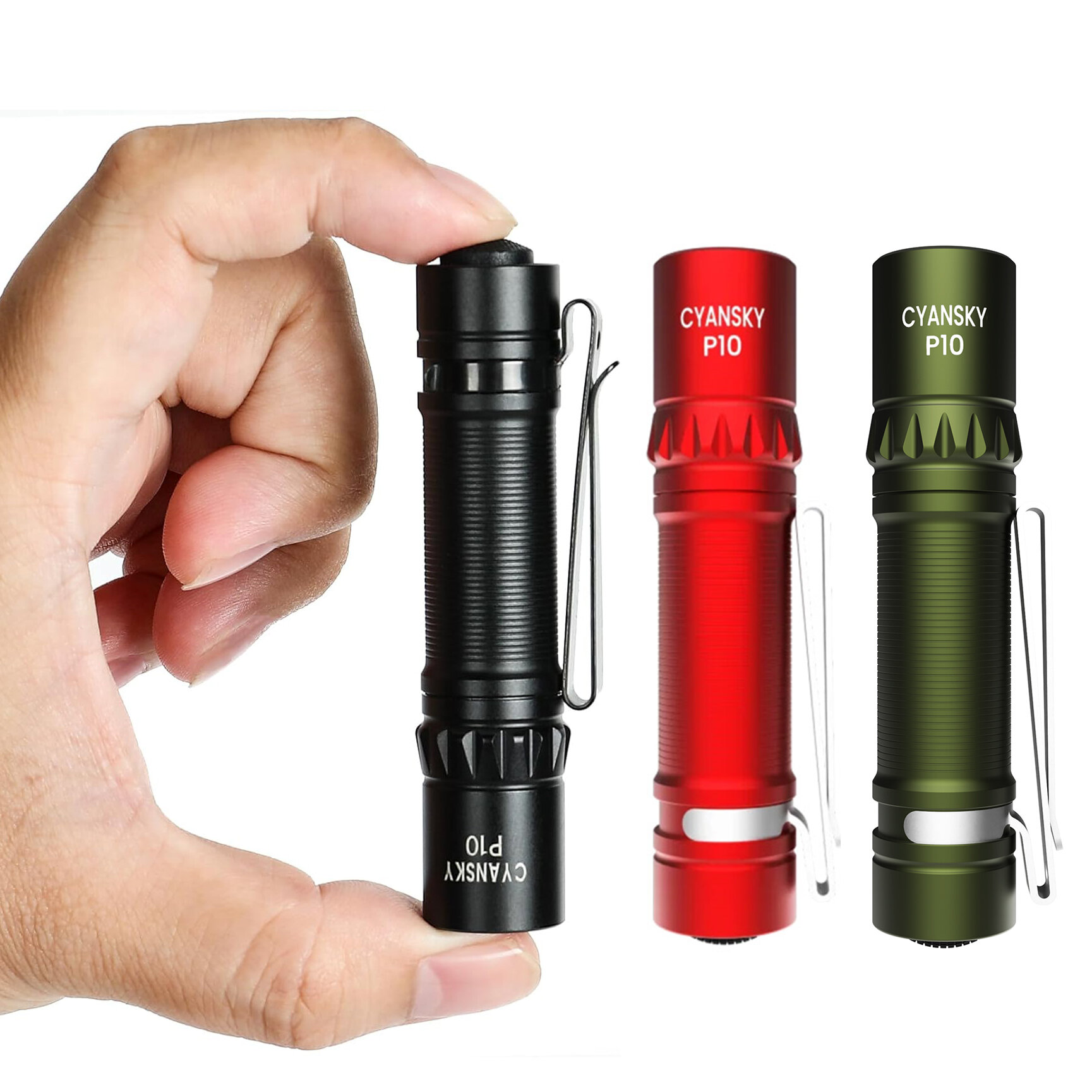 CYANSKY P10 Portable AA Battery LED EDC Flashlight High-Power Infrared Tactical Torch LED Specially Designed for Night Observation Tactical Tasks