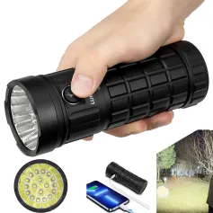Lumintop GT18 7000LM Hiph Power Output LED Flashlight With 46950 Battery Power Bank Function Camping Lantern, USB C Rechargeable Outdoor LED Torch Work Light