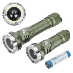 Astrolux® WP5 1350M Long Distance Throwing LEP Flashlight 3in1 with 1200LM LED Flood Light & Red Blue AUX Light EDC Strong Spotlight Waterproof Search Torch With Type-C Charging 21700 Li-ion Battery