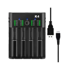 [USA Direct] K4 4-Slot with USB Port Universal Rechargeable Li-ion Battery Charger for Flashlight RC Toys Home Tools Batteries Cell