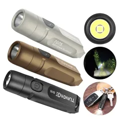 TUNENGE S15 650LM Mini Porable LED Keychain Flashlight USB Rechargeable Pocket Light Waterproof Emergency Outdoor Camping Fishing Lighting