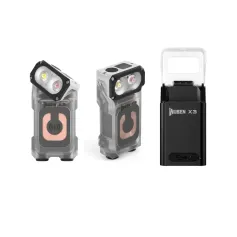 WUBEN X3 Owl 700LM Mini lampe de poche LED porte-clés tête rotative à 180 ° Meilleure lampe de poche EDC boîte de chargement sans fil Mini torche ultra-légère pour tente de camping