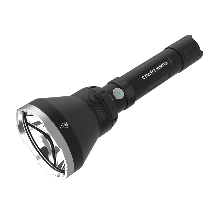 CYANSKY 1800lm 818m Multi-Color Long-Range Searching Flashlight With Powerful 5000mAh 21700 Battery for Night Observation Tactical Tasks Camping Lighting