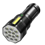 12LED Ultrabright Deyò Pòtab Portable ki ap dirije flashlight USB chaje Super limyè taktik Ijans Torch Klere Travay Biwo Limyè
