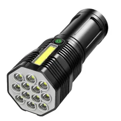 12LED 超高輝度 屋外 家庭用 ポータブル LED 懐中電灯 USB充電 超軽量 タクティカルトーチ 緊急用 高輝度 作業灯 デスクライト