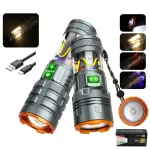 Bikight 2900LM 11 Modes High Power LED Flashlights With COB Side Light TYPE-C USB Rechargeable Mini Torch Self-protection Lamp Bright Outdoor Waterproof Camping Lights
