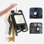 2 in1 Mini Outdoor Portable LED Flashlight Lantern Type-C USB Charging Work Lamp Power Display Multifunction Camping Torch Bottle Opener