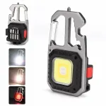 Mini LED Flashlight Work Light Portable Pocket Flashlight Keychains USB Rechargeable for Outdoor Camping Small Light Corkscrew