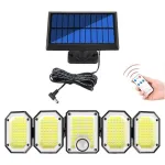 300LED 5 Heads Solar Motion Sensor Light Outdoor Solar Street Lamp Waterproof Wide Angle Solar Security Light