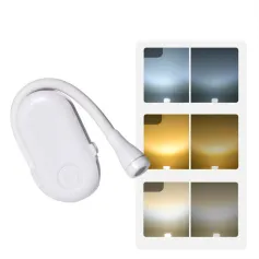 3 Color Mini LED Book Light Eye Protection Adjustable Clip 360° Flip Study Lamp Rechargeable For Travel Bedroom Reading Light
