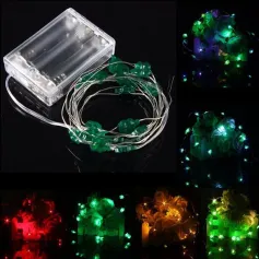 2M 18 LED batterijgevoede kerst klavertjes vier lichtsnoer feest bruiloft kerstdecoratie