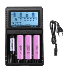 Astrolux® AC04 LCD Display AC/DC Smart Intelligent Universal Li-ion NiMH Flashlight Battery Charger For 18650 26650 21700 AA AAA Battery