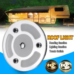 Lampada da lettura a LED da tetto per auto, dimmerabile, con interruttore touch da 3 W, per roulotte e barche, DC10-30 V.
