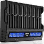 XTAR VC8 21700 18650 Intelligent Battery Charger Type-C Fast Charging Smart Charger LCD Display Li-ion IMR Ni-MH Ni-Cd AA AAA C 16340 26650 14500 18650 Flashlight Cells Charger