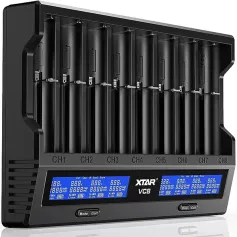 XTAR VC8 21700 18650 Intelligent Battery Charger Type-C Fast Charging Smart Charger LCD Display Li-ion IMR Ni-MH Ni-Cd AA AAA C 16340 26650 14500 18650 Flashlight Cells Charger