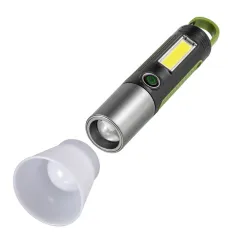 Multifunctional Outdoor Flashlight 1200mAh with Strong Focus Adjustable Brightness and Rechargeable Battery for Camping Torch