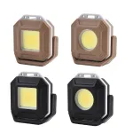 Rechargeable COB LED Flashlight With Magnetic, Mini Keychain Flashlight, 4 Light Color, 360° Rotating Bracket, Perfect For Outdoor Camping Hiking Lightweight Lamp