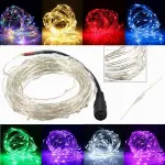 10M 100 ki ap dirije Ajan Wire Nwèl deyò String fair limyè DC12V