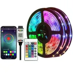 RGB LED Strip Kit 5050 Bluetooth Remote Control 5V 30 LEDs/m Adhesive Flexible Cuttable Strip Lights IP20 for Home Decor 1m 2m 5m 10m