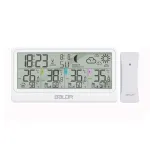 BALDR Large LCD Display Weather Station Thermometer Hygrometer Alarm Clock Large Screen Triple Channel Wireless Electronic Thermometer And Hygrometer Weather Station Alarm Clock