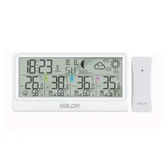 BALDR Grande Display LCD Stazione Meteorologica Termometro Igrometro Sveglia Grande Schermo Triplo Canale Wireless Termometro Elettronico E Igrometro Stazione Meteorologica Sveglia