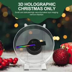 3D Holographic Advertising Lights LED Fan Screen With Sound Playback With Transparent Cover Holographic Fan