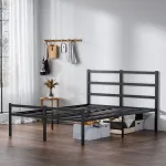 Lusimo Full Size Bed Frame with Headboard No Box Spring Needed 14 inch Full Metal Platform Bed Frame Easy Assembly Anti-Slip
