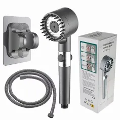 High Pressure Shower Head High Pressure with Handheld 3+1 Water Modes Shower Head for Hard Water Showerhead with ON/OFF Switch for Bathroom
