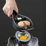 2 in 1 Kitchen Egg Shell Opener Egg white Separator 304 Stainless Steel Egg Opener Egg Shell Opener Fast Egg Beater Kitchen Gadgets Egg Holder