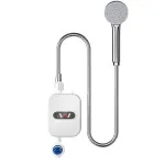 220V EUプラグミニインスタント電気温水器シャワーセット温度制御付きインスタント温水ヒーターシャワーバスルーム蛇口ウォーターヒーター3500W電気温水器タンクレスインスタントヒーター