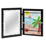 2pcs Children's Art Frames A4 Front Hole Art Frame for Kids 2 Wooden Picture Frames for 50-200 Photos